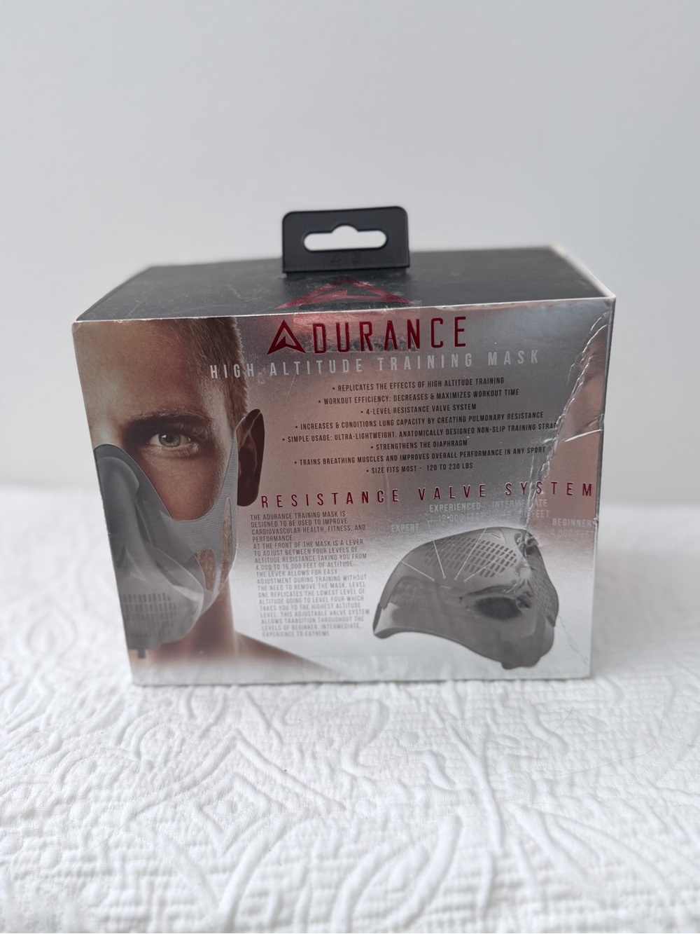 Adurance High Altitude Training Mask 4 Level Resistance Workout Fitness Box